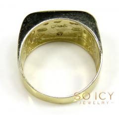 10k yellow gold nugget cz dad ring 1.00ct