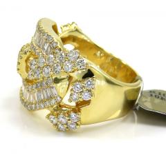 10k yellow gold baguette diamond gucci link ring 17mm 3.04ct