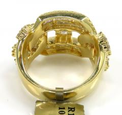 10k yellow gold baguette diamond gucci link ring 17mm 3.04ct
