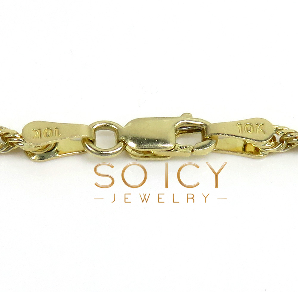 10k yellow gold solid rope chain 16-24 inch 2mm