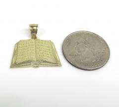 10k yellow gold small holy bible book pendant 