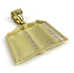 10k yellow gold small holy bible book pendant 