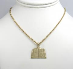 10k yellow gold small holy bible book pendant 