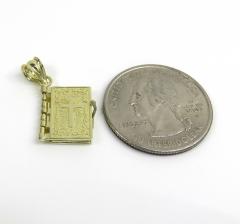 10k yellow gold mini holy bible book pendant 