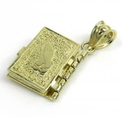 10k yellow gold mini holy bible book pendant 