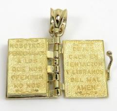 10k yellow gold mini holy bible book pendant 