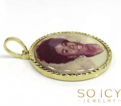 10k yellow, white, rose gold large double sided picture pendant 