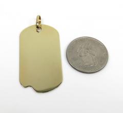 14k yellow gold large solid dog tag pendant 