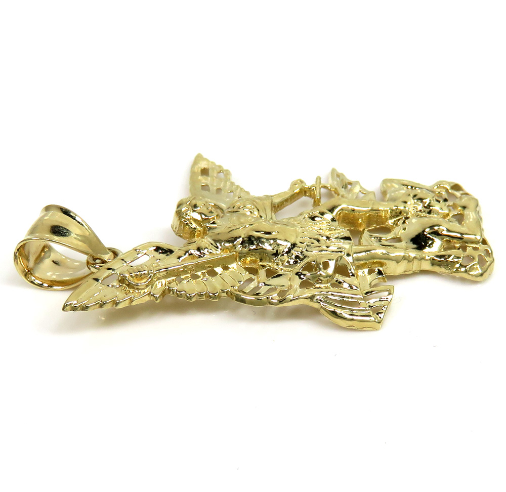 14k yellow gold small angel vs demon saint michael