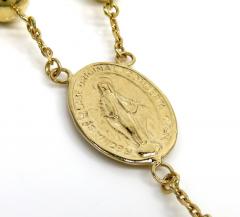 14k yellow gold xl smooth bead rosary chain 28 inch 8mm
