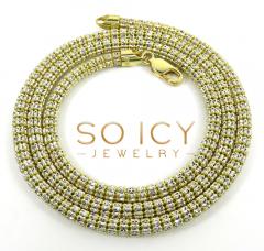 14k two tone gold diamond cut ice link chain 16-26