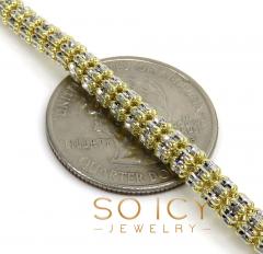 14k two tone gold diamond cut ice link chain 16-26