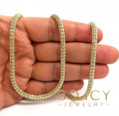 14k two tone gold diamond cut ice link chain 16-26