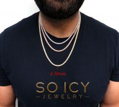 14k two tone gold diamond cut ice link chain 16-26