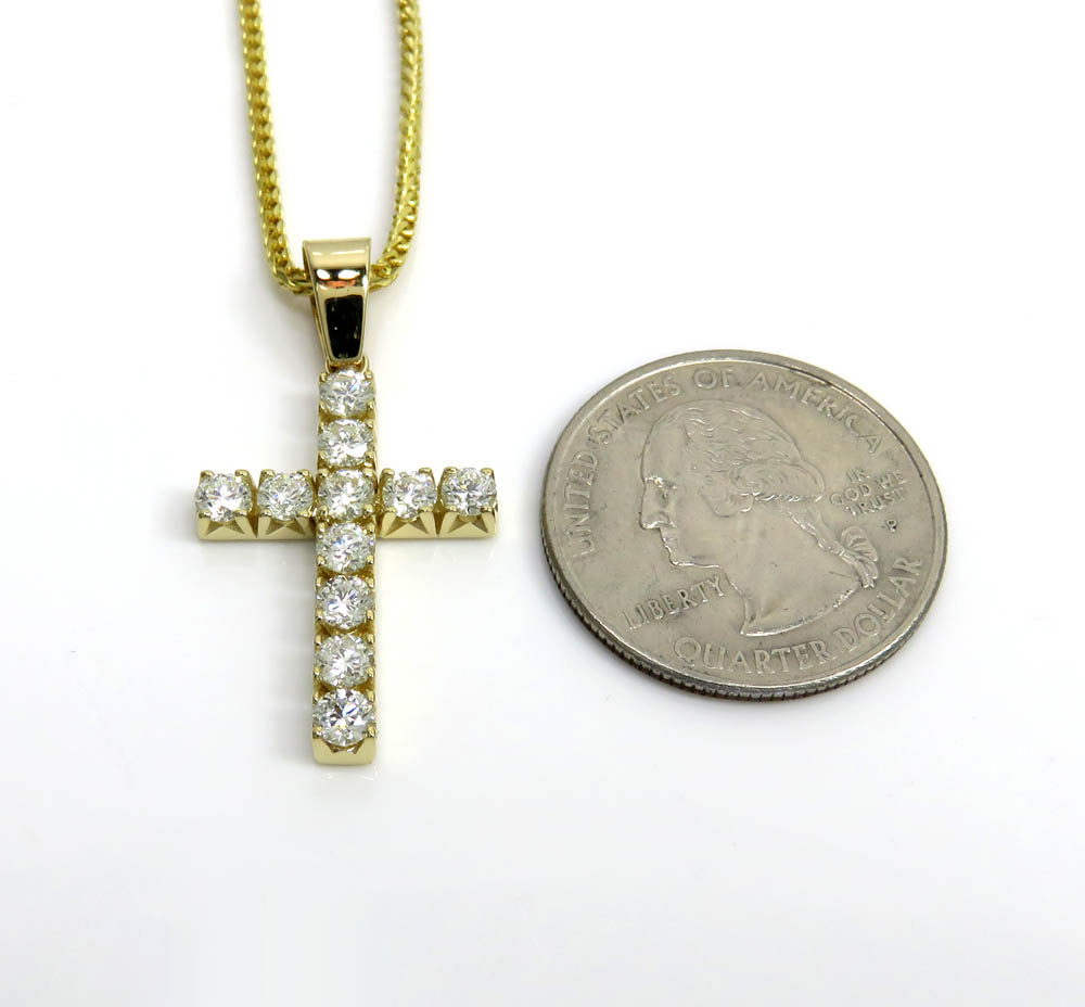 14k gold round 15 pointer si2 diamond cross 1.65ct
