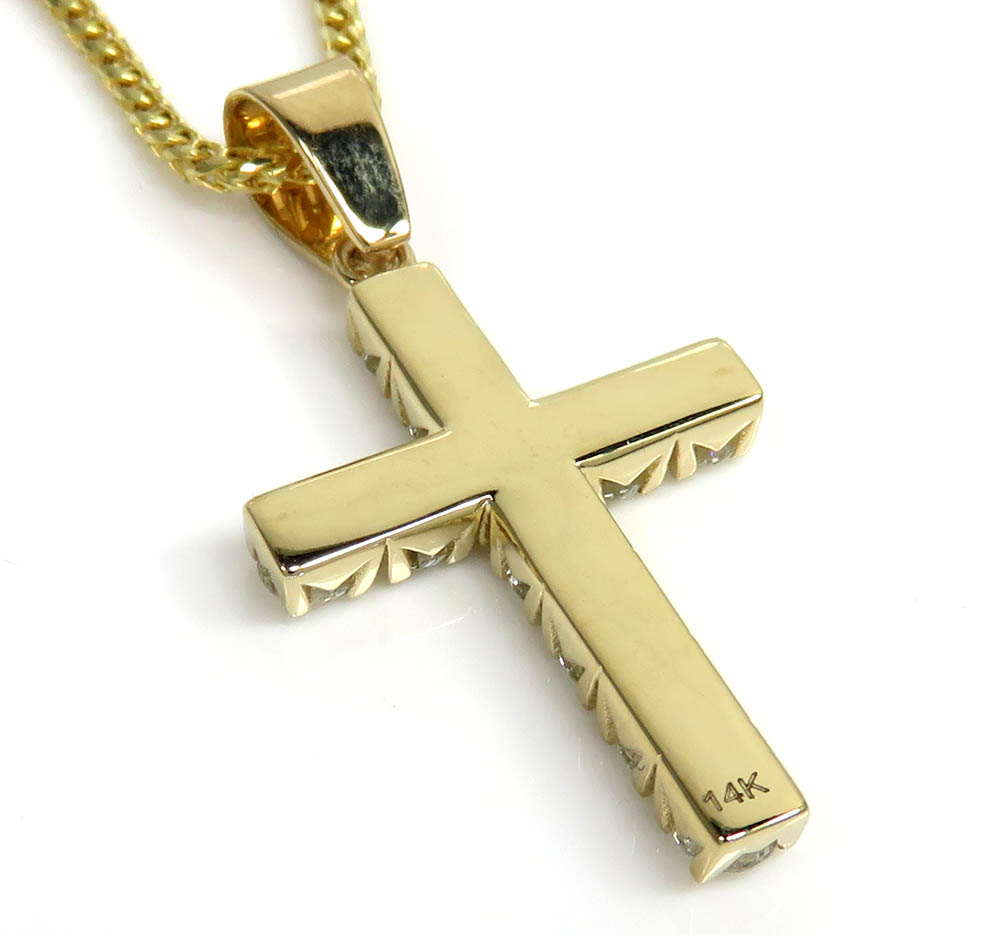 14k gold round 15 pointer si2 diamond cross 1.65ct