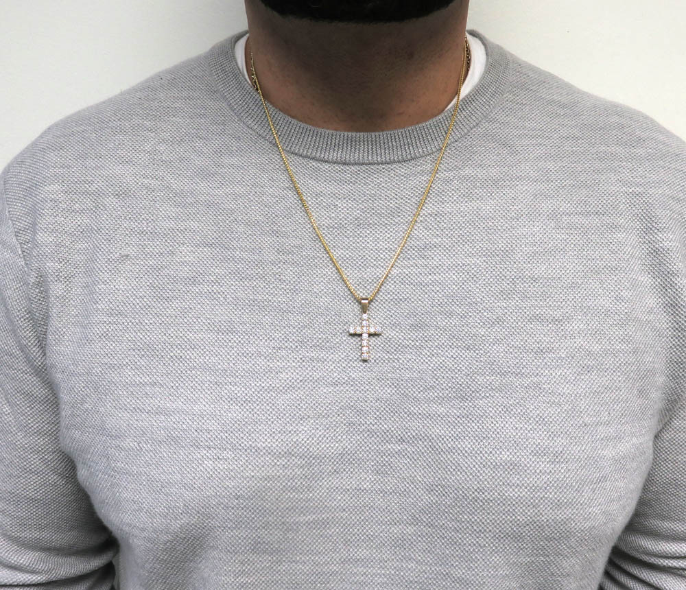14k gold round 15 pointer si2 diamond cross 1.65ct