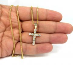 14k gold round 15 pointer si2 diamond cross 1.65ct