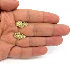 10k yellow gold diamond cut medium cz nugget earrings 0.40ct