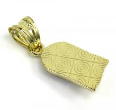 10k yellow gold mini size solid back jesus face pendant