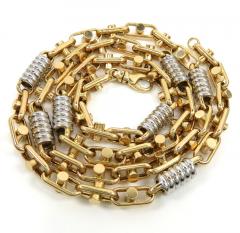 14k two tone gold fancy anchor link chain 24-26 inch 6-6.80mm