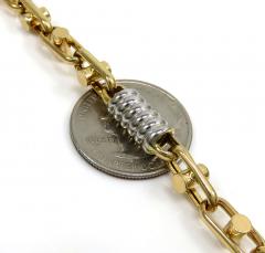 14k two tone gold fancy anchor link chain 24-26 inch 6-6.80mm