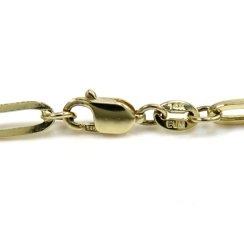 14k yellow gold hollow paper clip chain 16-20 inch 3.50mm - Image 3