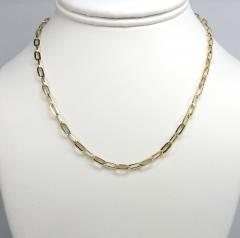 14k yellow gold hollow paper clip chain 16-20 inch 3.50mm