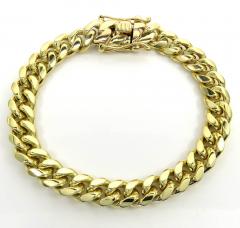 10k yellow gold thick miami bracelet 8 inch 9mm
