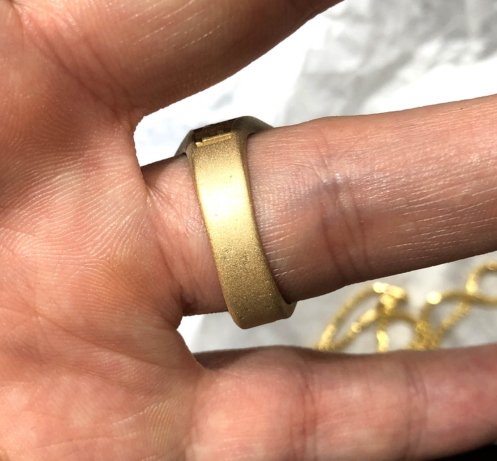 10k yellow gold large medusa ring 
