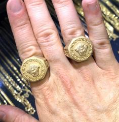 10k yellow gold large medusa ring 