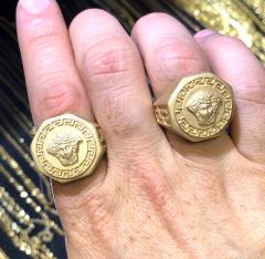 10k yellow gold large medusa ring 