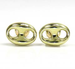 14k yellow gold puffed 7.50mm gucci style link earrings