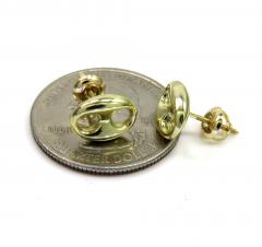 14k yellow gold puffed 7.50mm gucci style link earrings