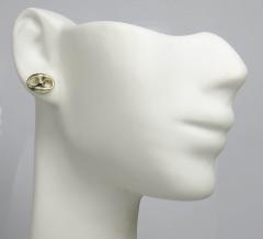 14k yellow gold puffed 7.50mm gucci style link earrings