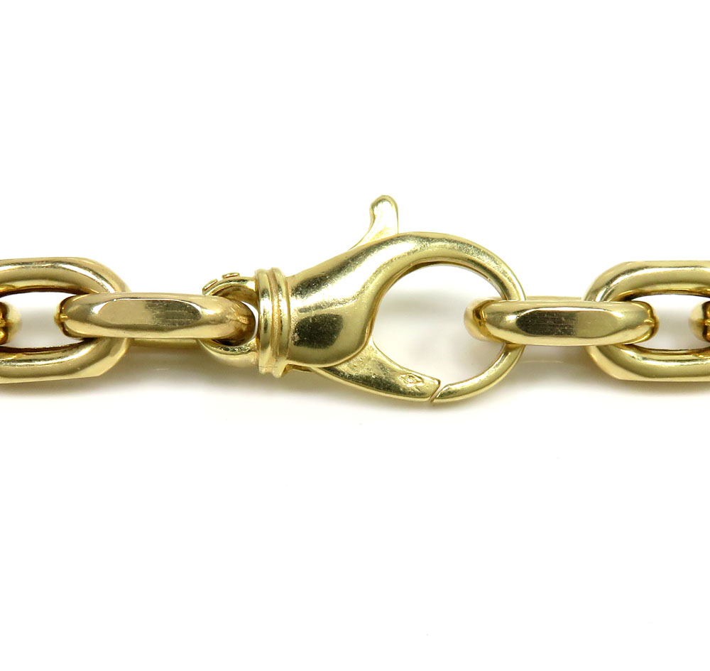 14k yellow gold semi solid thick cable link chain 24 inches 9mm