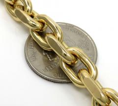 14k yellow gold semi solid thick cable link chain 24 inches 9mm