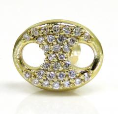 14k yellow gold single small diamond gucci puffed link earring 9mm 0.50ct