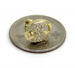 14k yellow gold single small diamond gucci puffed link earring 9mm 0.50ct