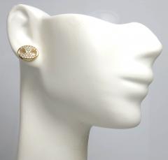14k yellow gold single small diamond gucci puffed link earring 9mm 0.50ct