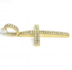 10k yellow gold 2x2 solid full cut diamond cross 2.47ct