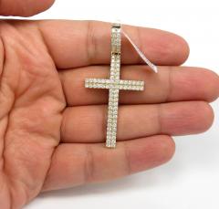 10k yellow gold 2x2 solid full cut diamond cross 2.47ct