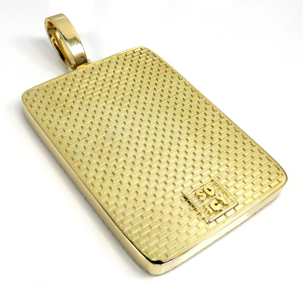 10k two tone gold xxl lady fortuna 2 row diamond pendant 11.35ct - Image 4