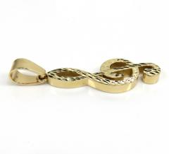14k gold diamond cut music note pendant 