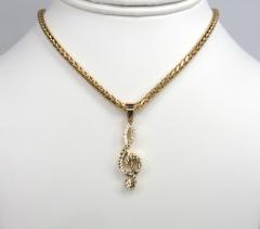14k gold diamond cut music note pendant 