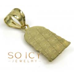 10k yellow gold closed back mini jesus face pendant