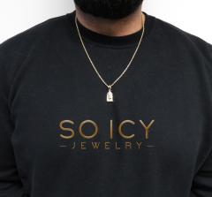 10k yellow gold closed back mini jesus face pendant