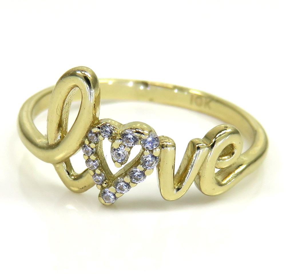 10k gold diamond heart love ring 0.12ct