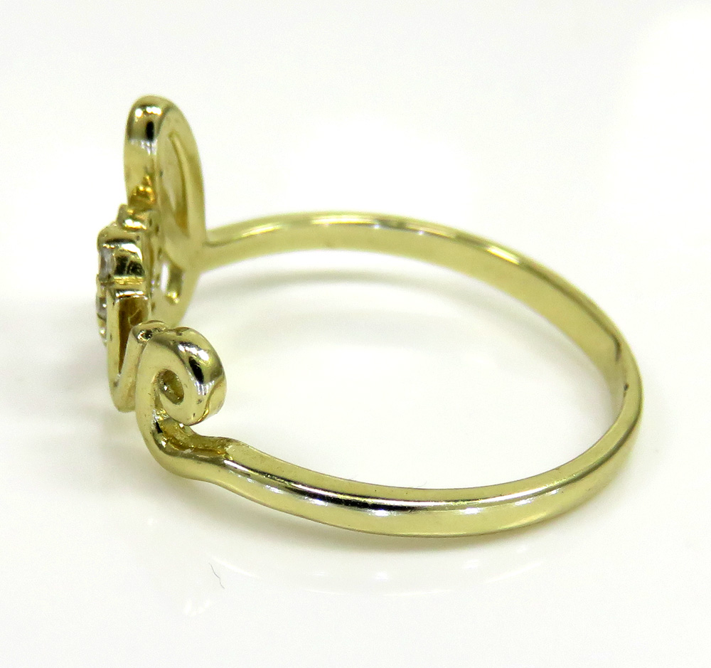10k gold diamond heart love ring 0.12ct