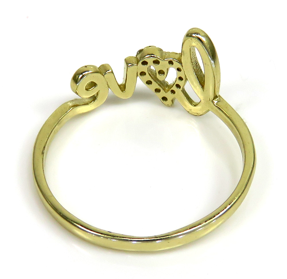 10k gold diamond heart love ring 0.12ct